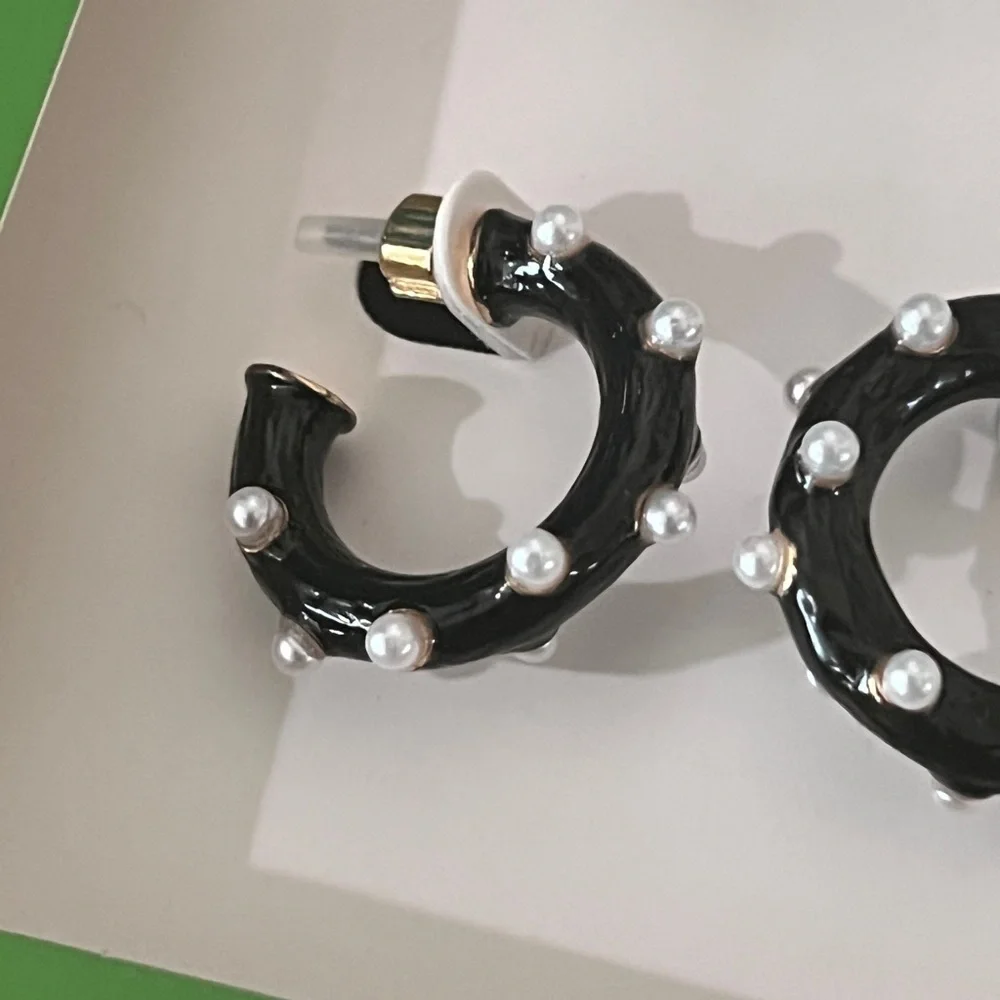Kate Spade Black Hoop Earrings